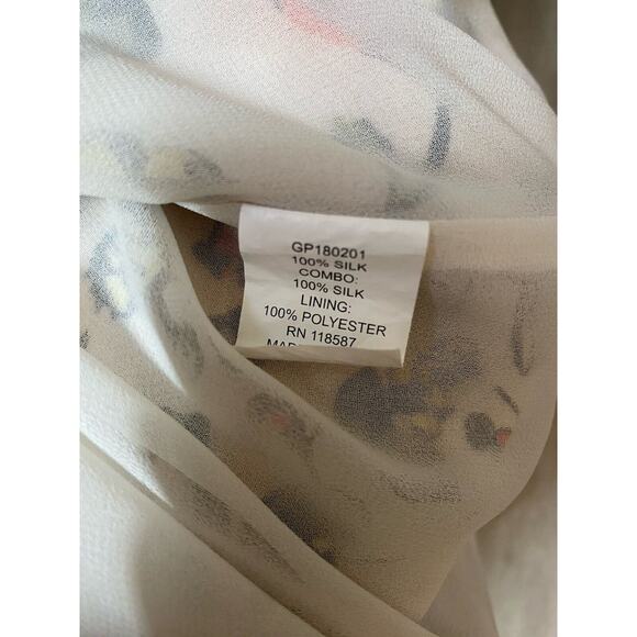 Grey Jason Wu Painterly Top Floral Print Open Sleeve Blouse Silk Lined 2… - Picture 9 of 10